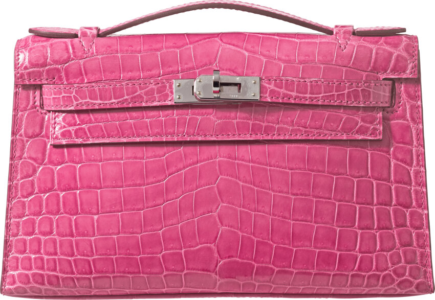 Hermes Kelly Pochette 22cm Matte Niloticus Alligator Gold Hardware, 3Q Rose  Sakura - H Famous