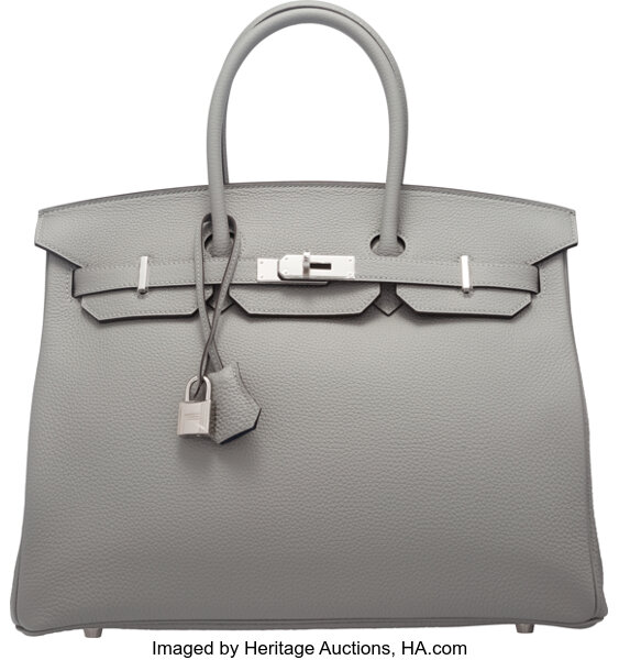 Hermes Gris Mouette Blue Agate Verso Limited Edition 35cm Birkin