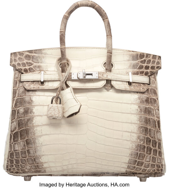 Hermes Birkin 25 Blanc White Himalaya Niloticus Mat Matte Gold/Diamond  Hardware #Q - Vendome Monte Carlo