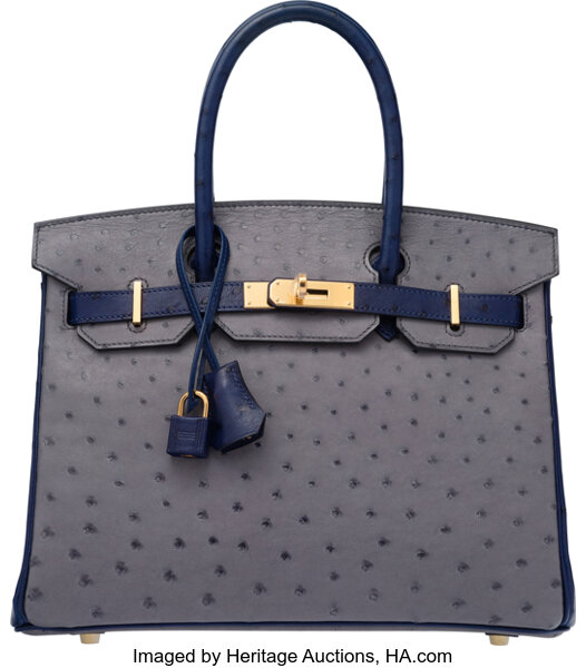 Hermes Birkin Bag in Blue Iris Ostrich Skin