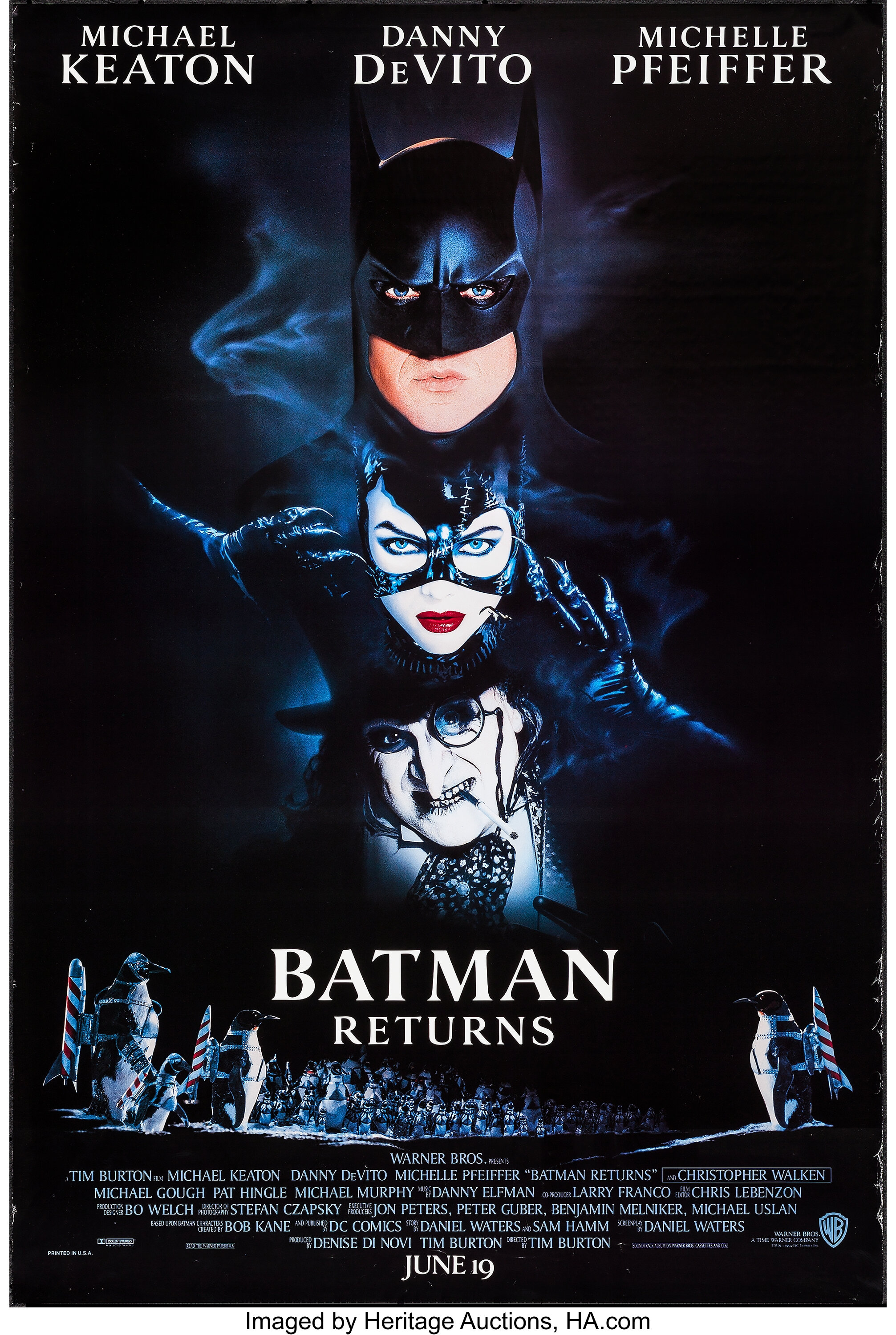 Batman Returns Warner Brothers 1992 One Sheet 27 X 40 25 Lot Heritage Auctions