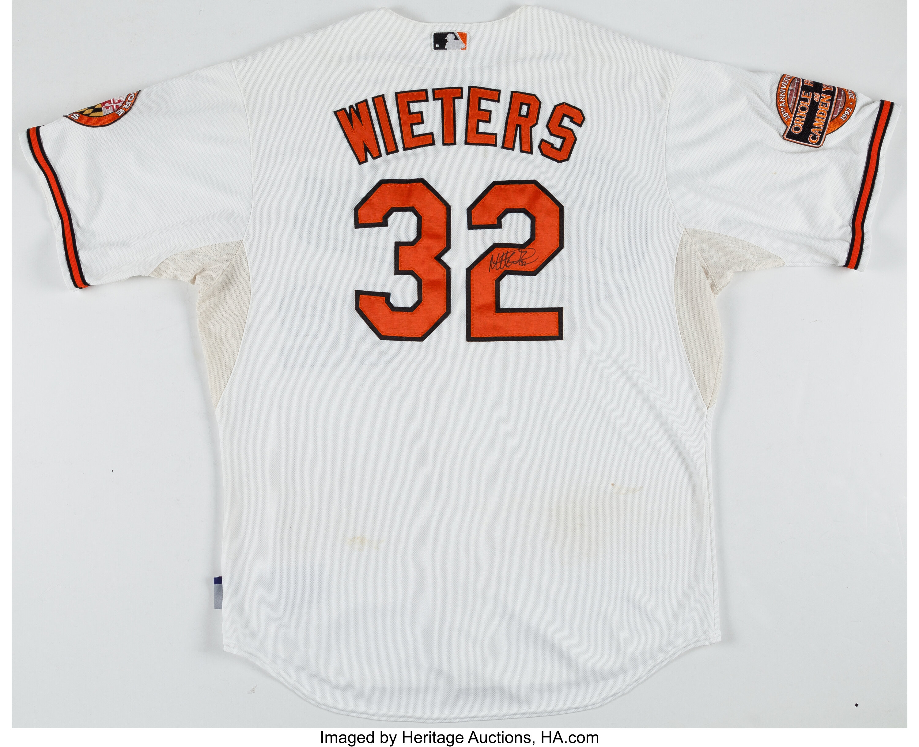 2012 Matt Wieters Baltimore Orioles Autographed Game Worn Road Jersey