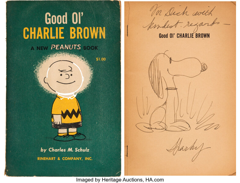 Good Old Charlie Brown Charles Schulz Autographed Book with Snoopy