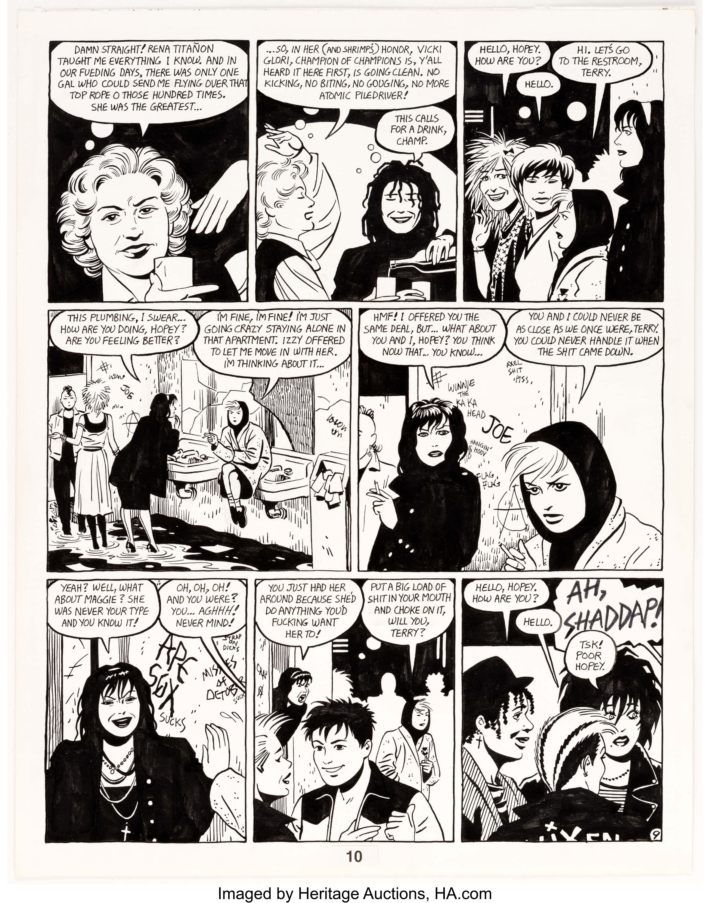 Jaime Hernandez Love and Rockets #10 Story Page 9 Hopey Original | Lot ...