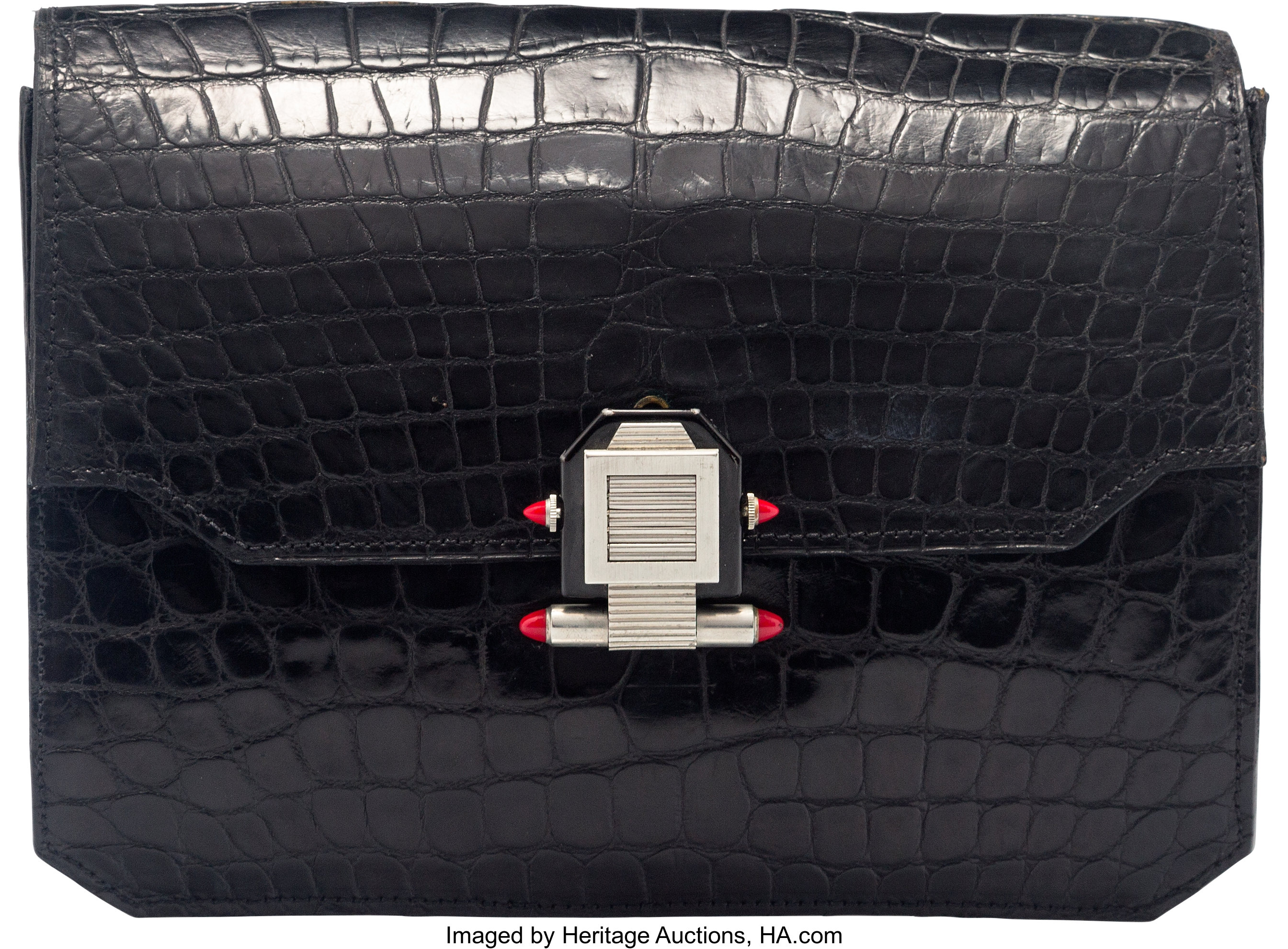 Hermes Vintage Black Crocodile Clutch - Vintage Lux