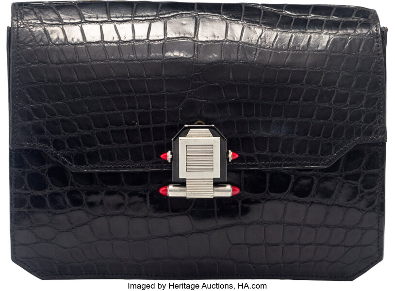 Plush~~Auth Vintage HERMES Black Box Faco Clutch Pochette Bag Handbag Rare