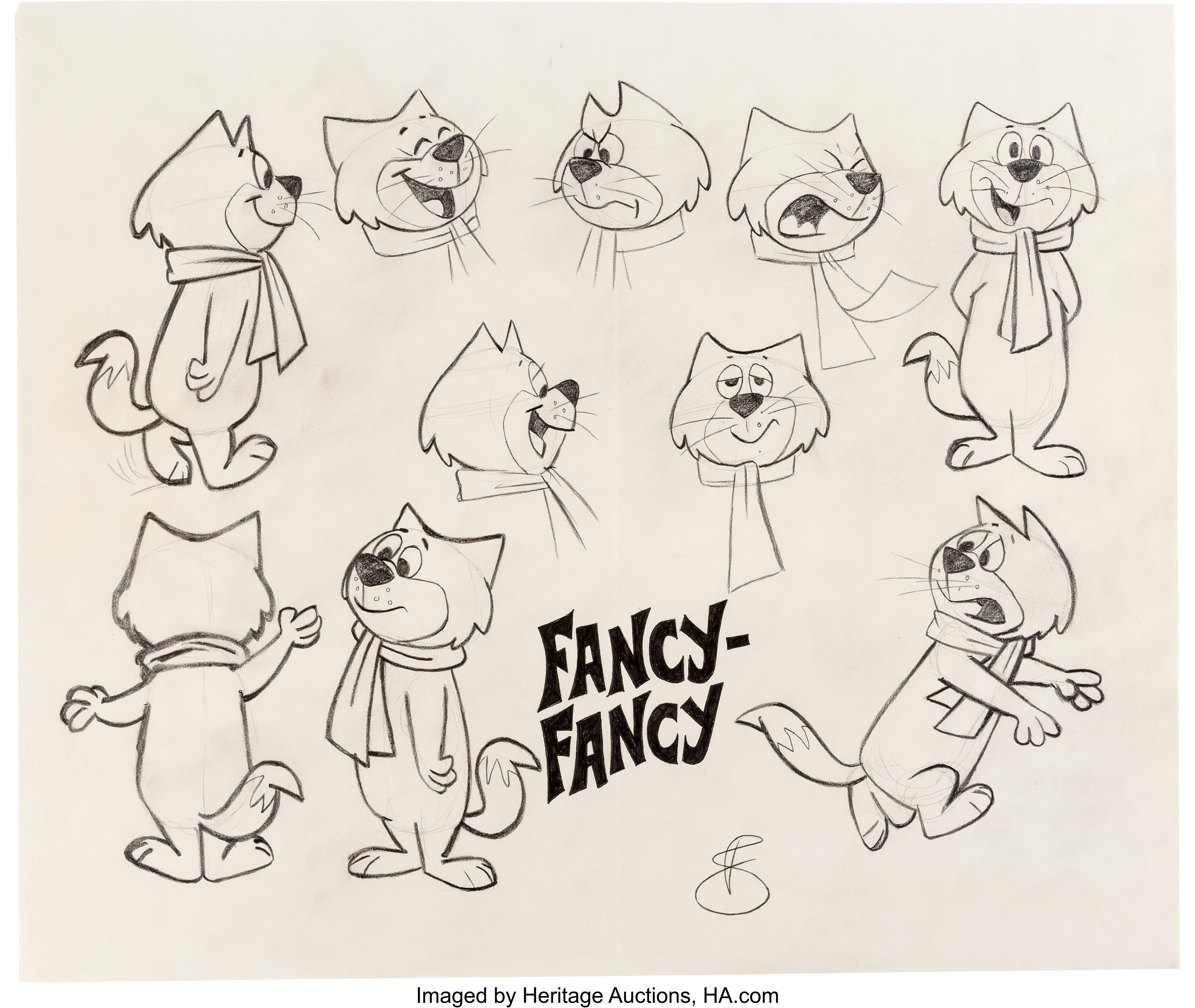 Top Cat Fancy Fancy Model Sheet Character Design Original Art