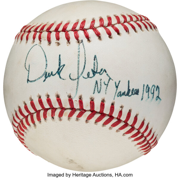 Derek Jeter New York Yankees Signed OMLB Baseball BAS LOA AB50296