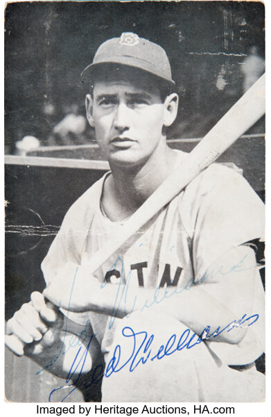 Ted Williams Autographed Postcard