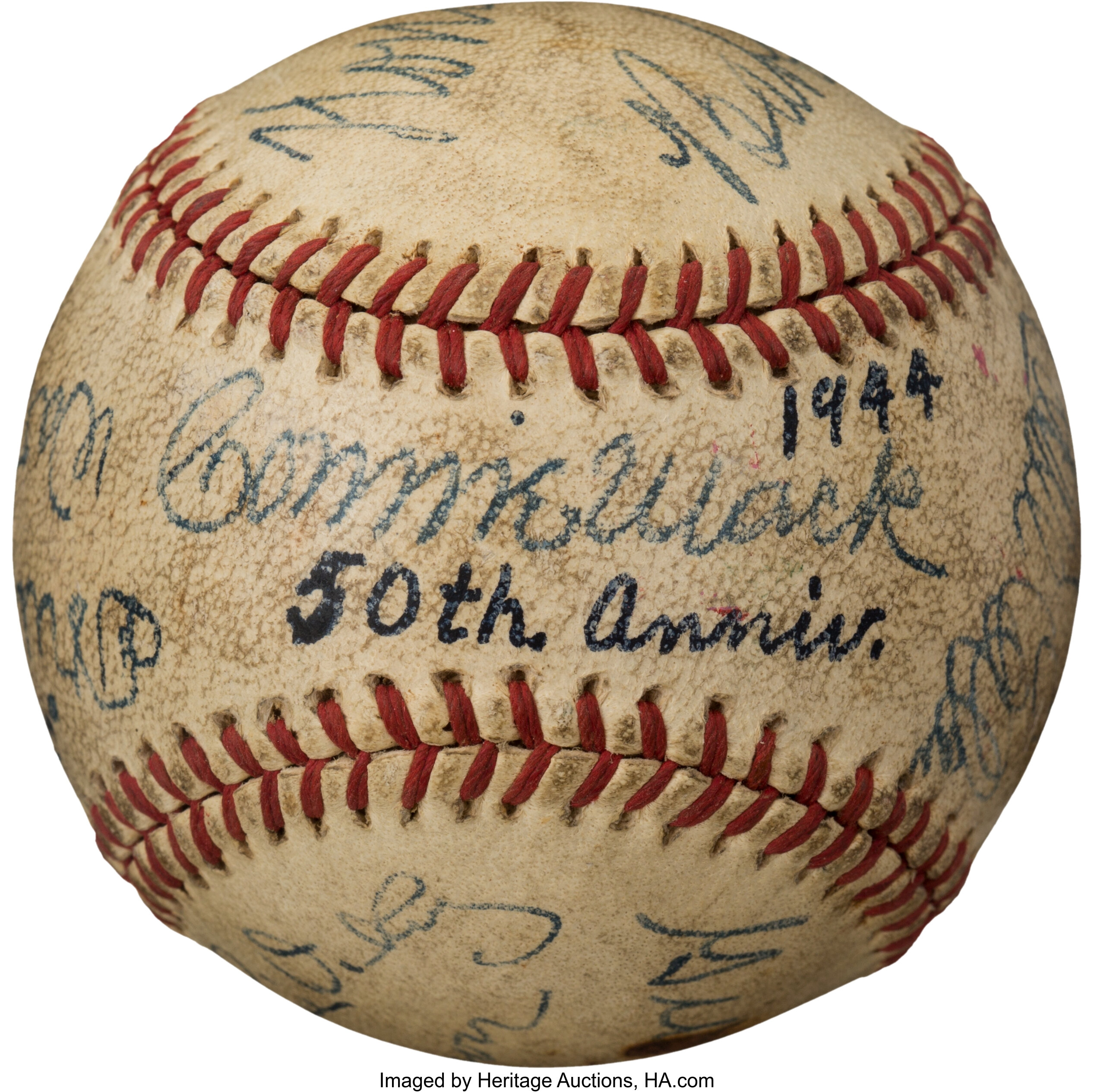 Babe Ruth-Walter Johnson-Honus Wagner-Tris Speaker Signed Baseball