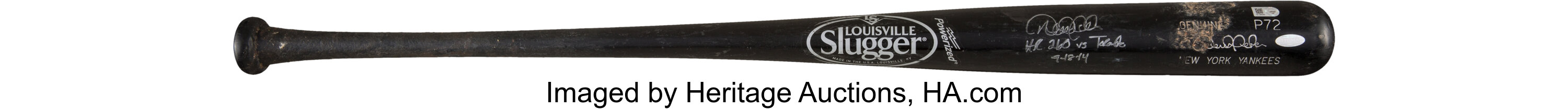 Sell / Auction 2010 Derek Jeter Used Signed Louisville Slugger P72 Bat