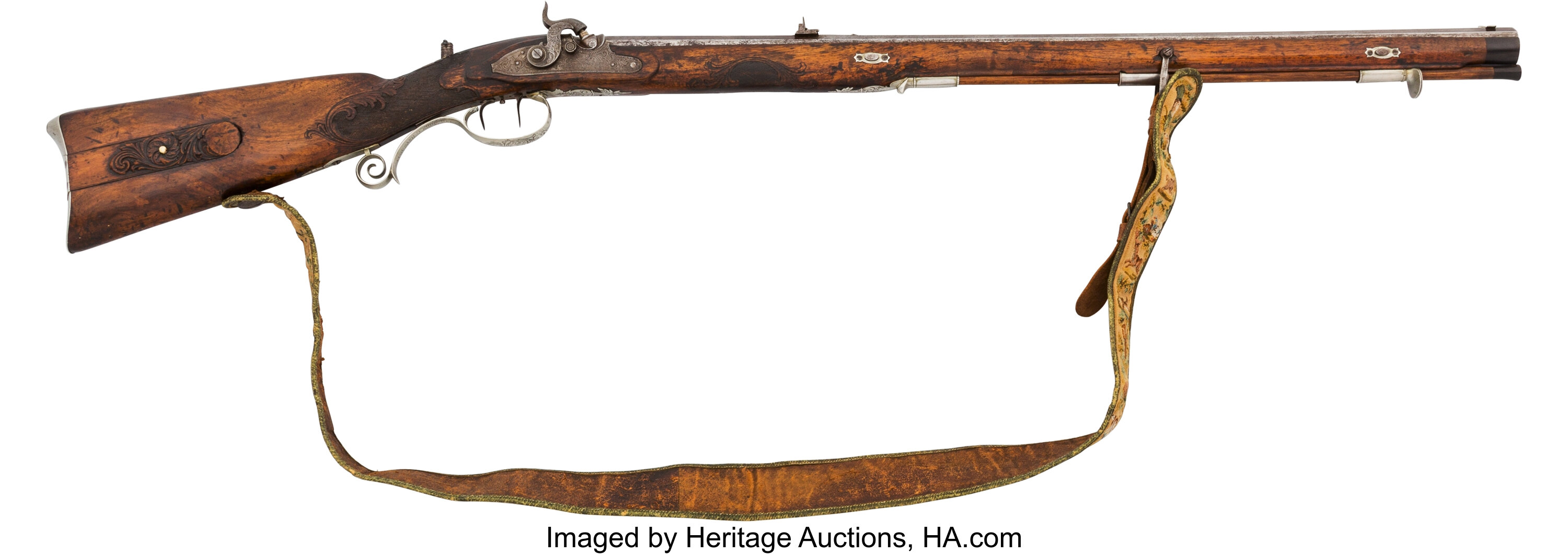 German Jaeger Percussion Rifle Presented To Colonel John Hays By Lot 40176 Heritage Auctions