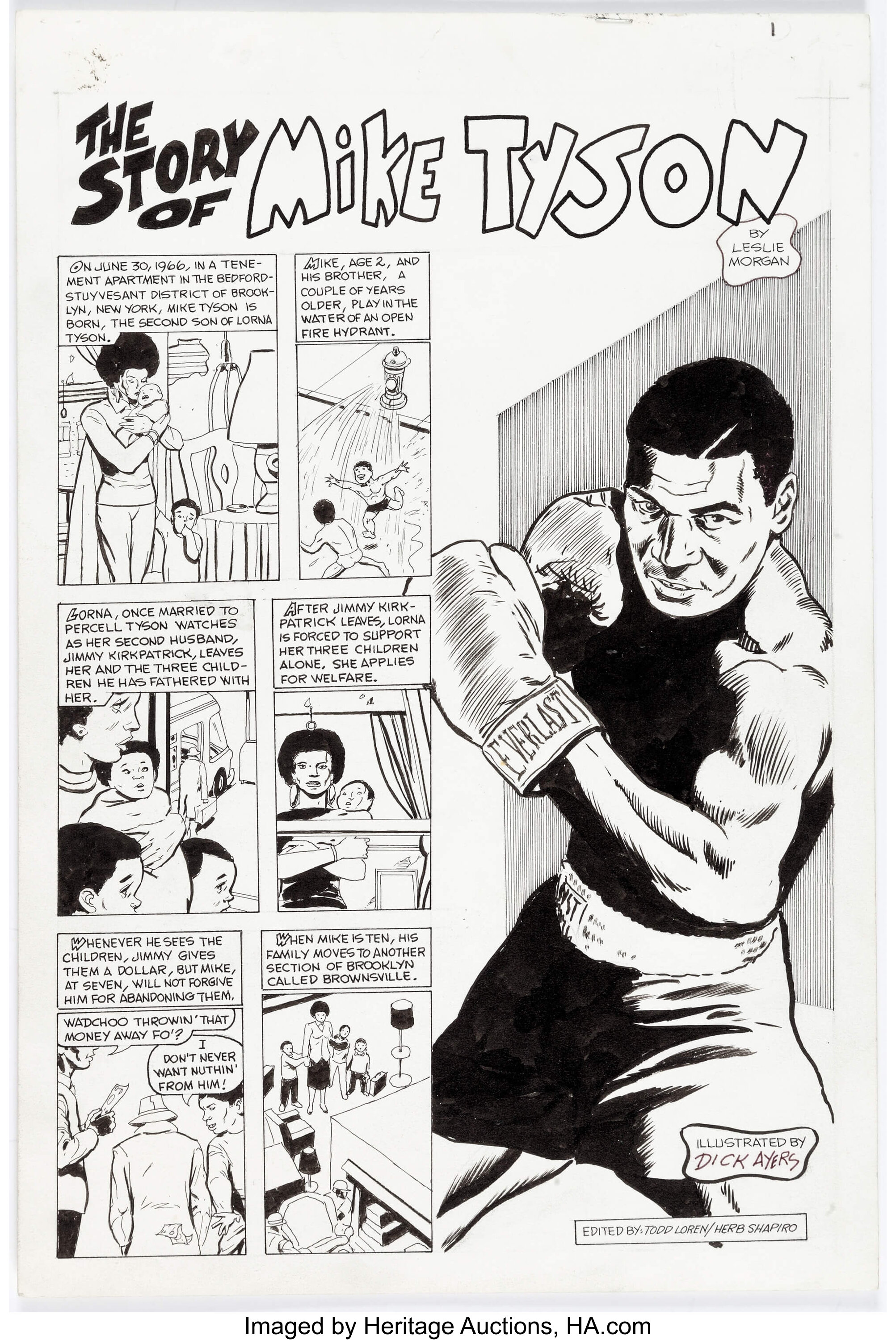 Dick Ayers Sports Superstars #5 Partial Story Original Art Group of | Lot  #13013 | Heritage Auctions