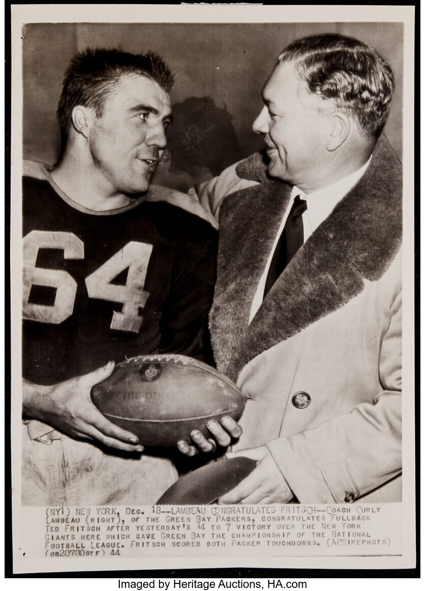 1944 Curly Lambeau Vintage Wire Photograph. Football, Lot #43310