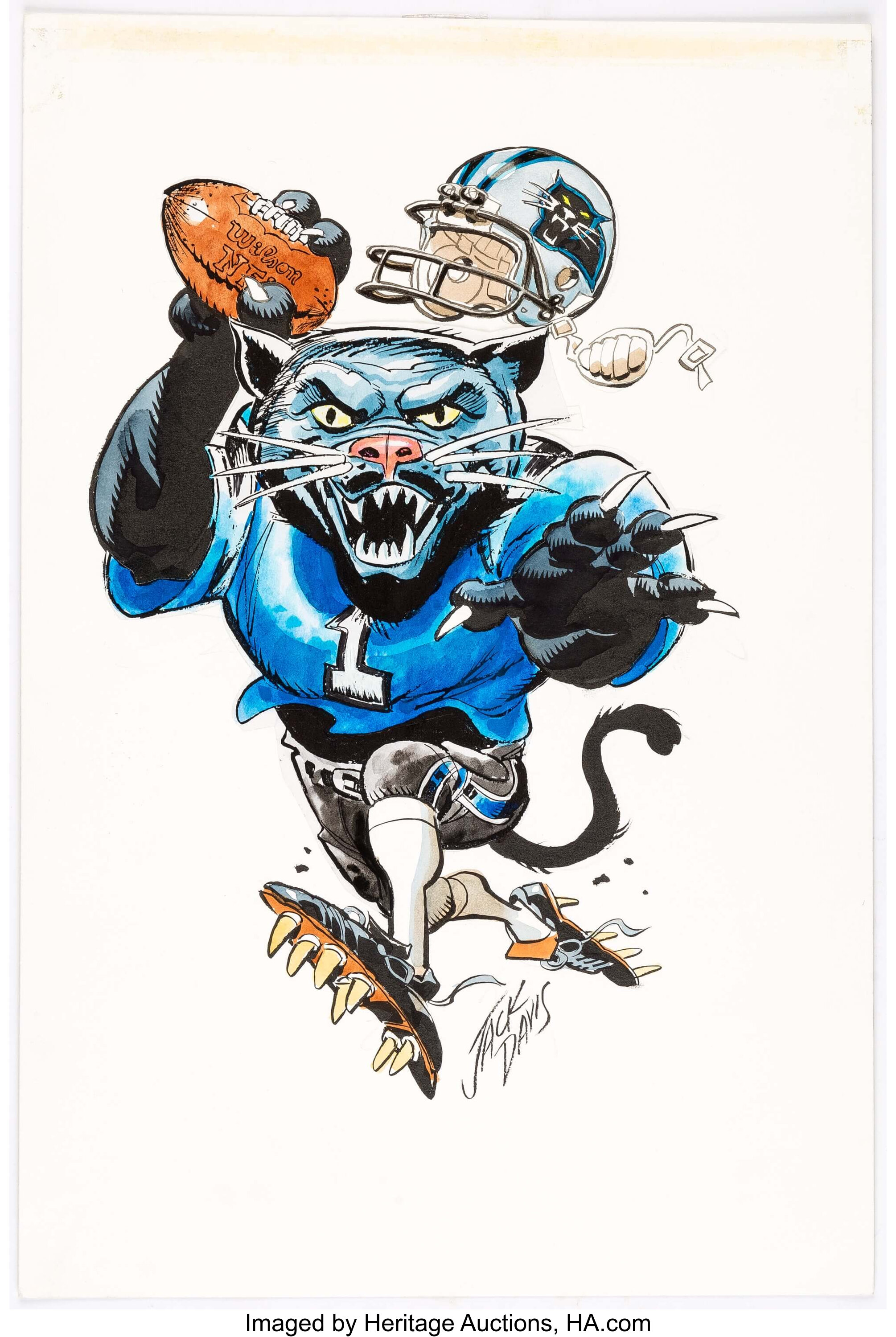 NFL Carolina Panthers 2021 uniform original art – Heritage Sports Art