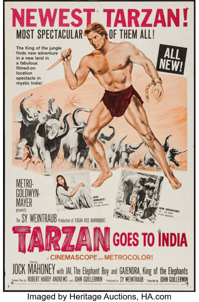 Tarzan Goes To India Mgm 1962 One Sheet 27 X 41 Lot 51427 Heritage Auctions