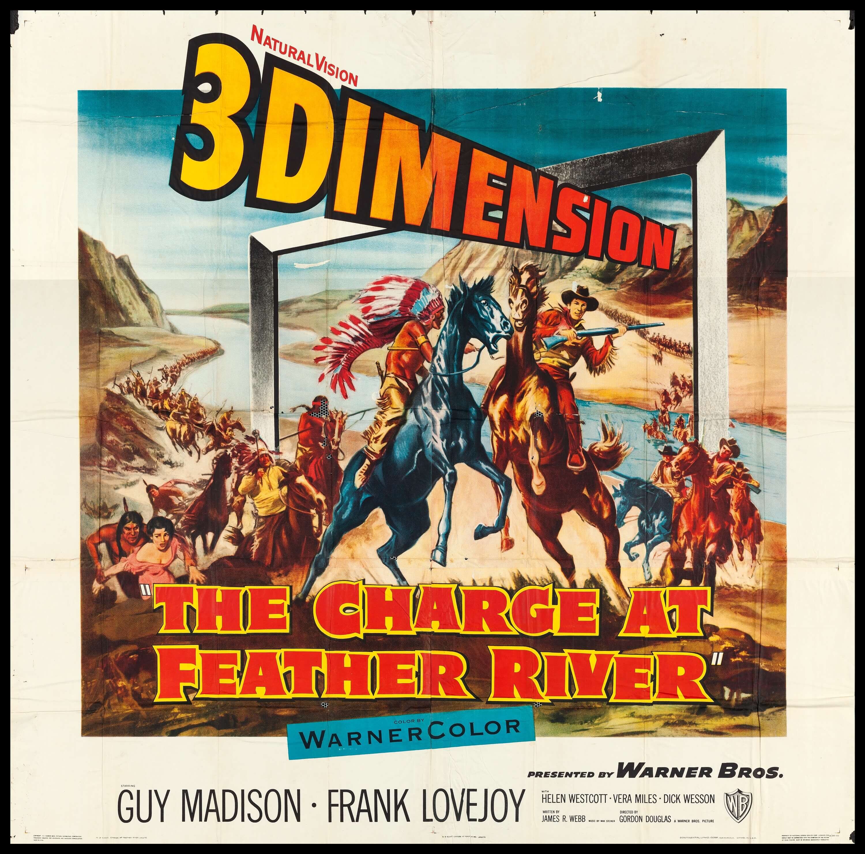 The Charge at Feather River Warner Brothers 1953 . Six Sheet 78