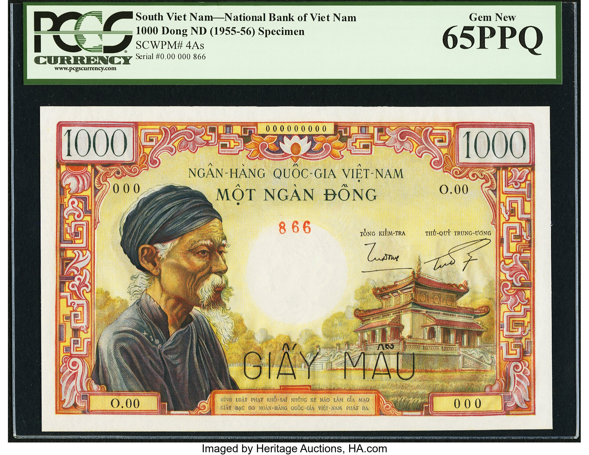 South Vietnam National Bank of Viet Nam 1000 Dong ND (1955-56