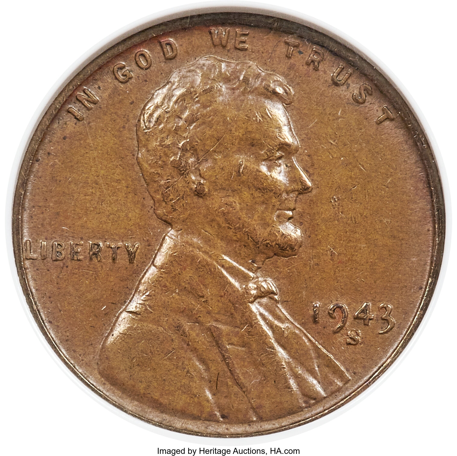 1943-S 1C Struck on a Bronze Planchet AU53 NGC.... Lincoln Cents | Lot ...