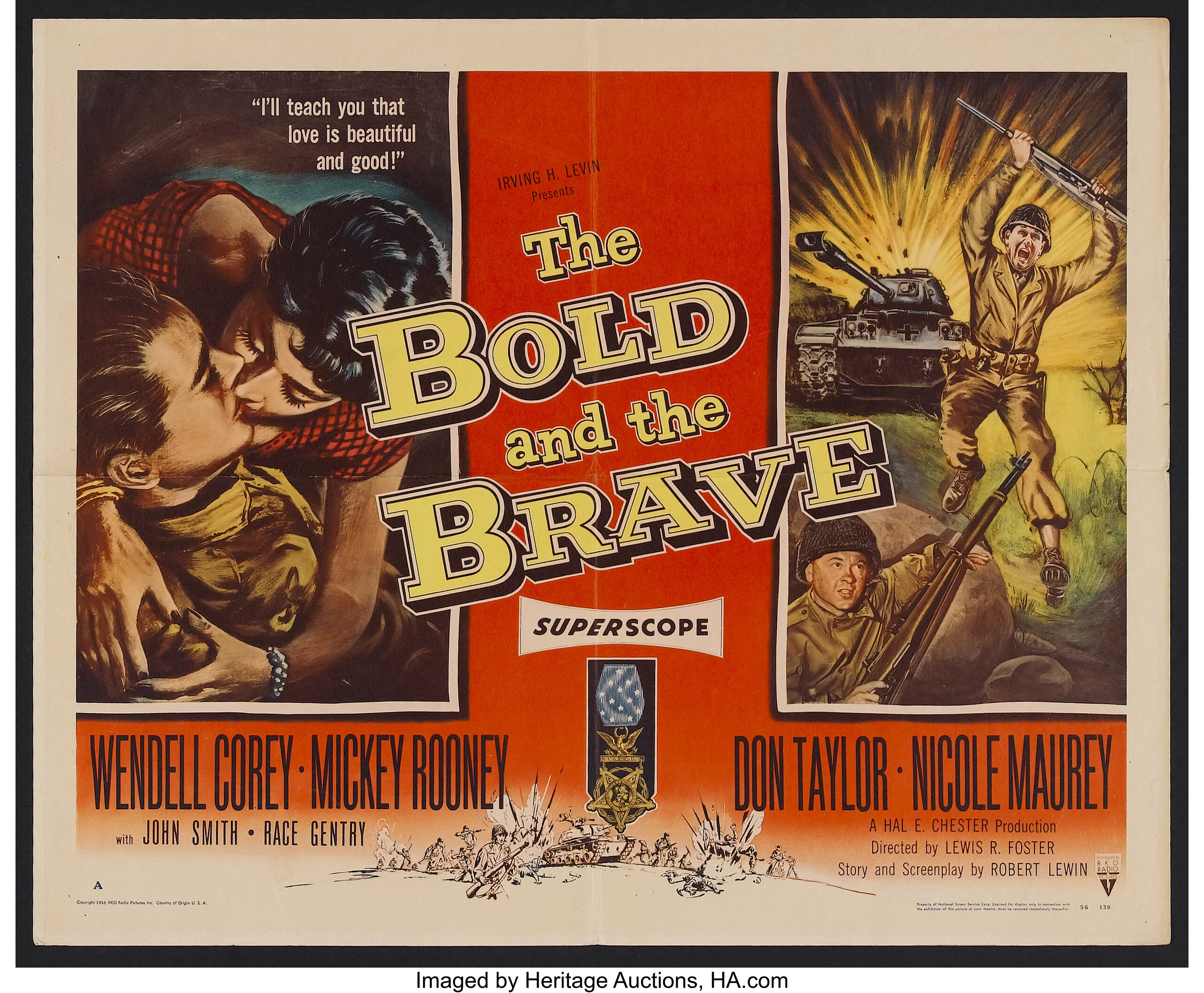 The Bold and the Brave (RKO, 1956). Half Sheet (22 X 28) Style A., Lot  #26032