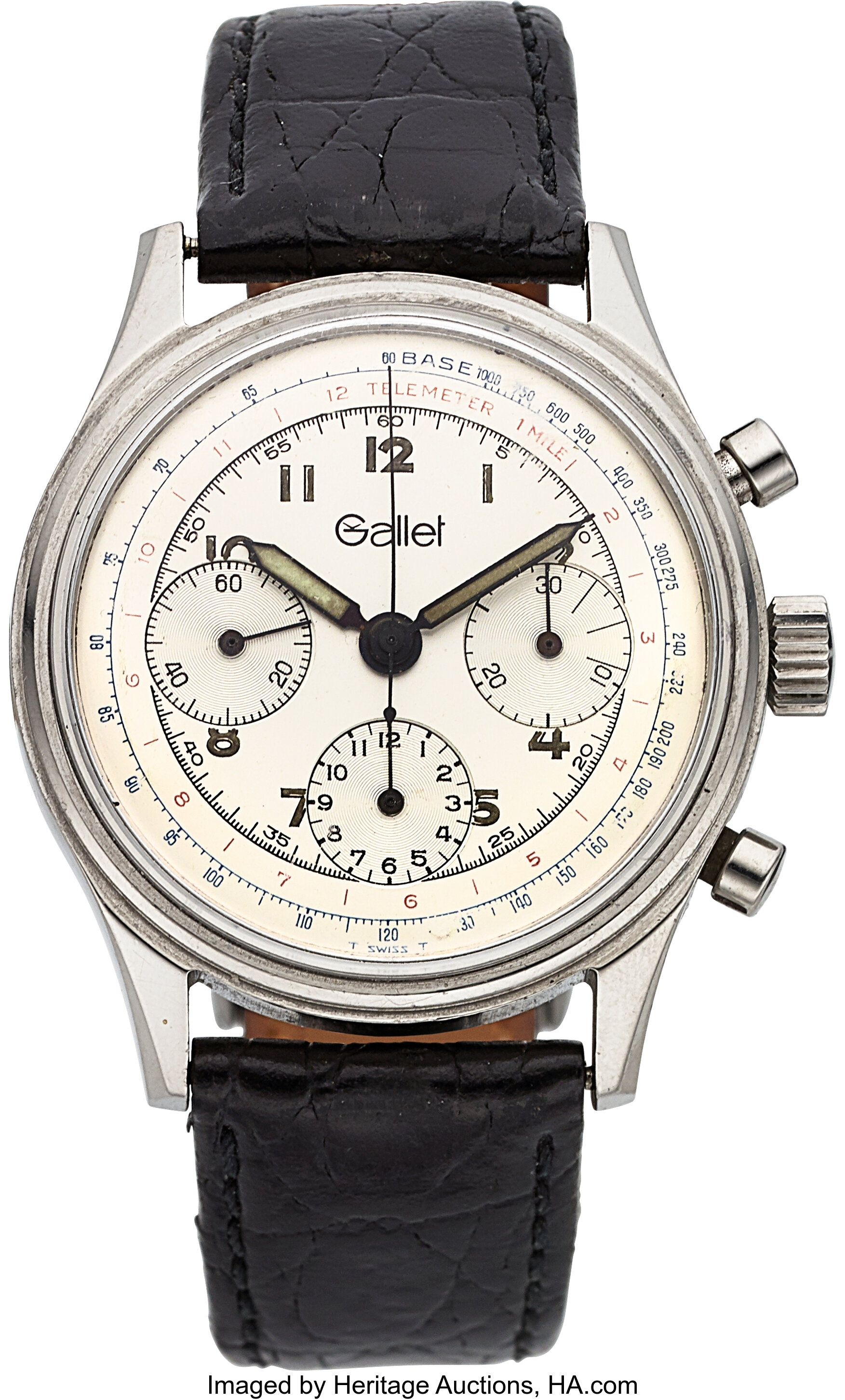 Gallet & Co. Fine Stainless Steel Chronograph Valjoux 72, circa | Lot ...