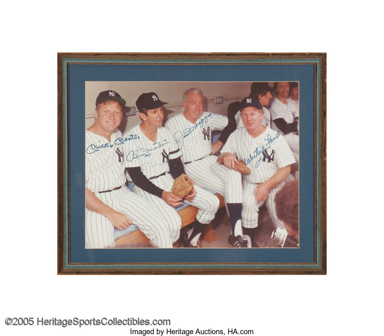 Lot Detail - Mickey Mantle, Billy Martin, Joe DiMaggio & Whitey Ford Signed  11x14 Photo