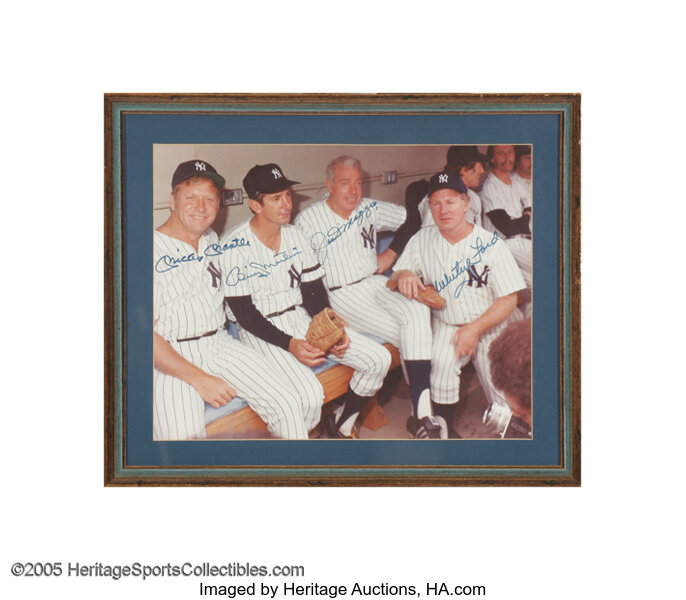 Lot Detail - Mickey Mantle, Billy Martin, Joe DiMaggio & Whitey Ford Signed  11x14 Photo