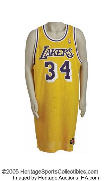 Lot Detail - 1997-98 Shaquille O'Neal Game Used Los Angeles Lakers Home  Jersey