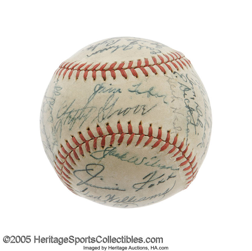 Ted Williams & Jimmie Foxx Boston Red Sox Autographed Baseball
