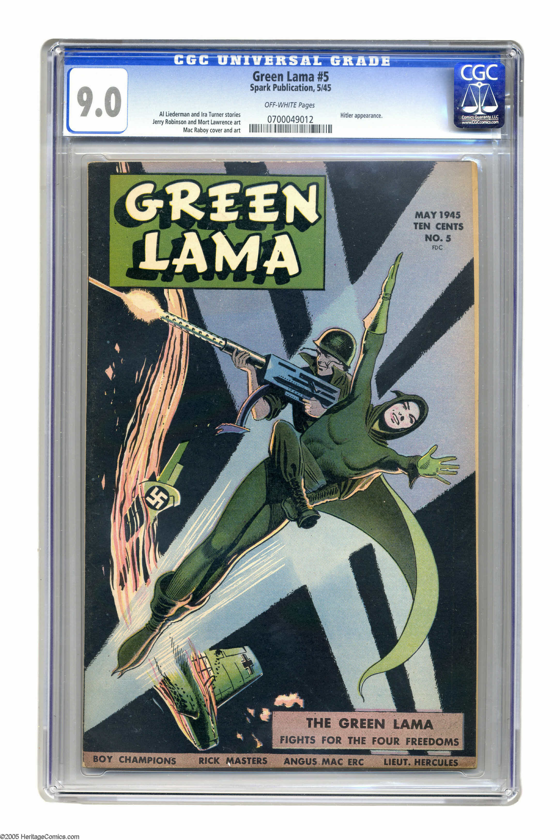 Green Lama 5 Spark Publications 1945 Cgc Vf Nm 9 0 Off White Lot Heritage Auctions