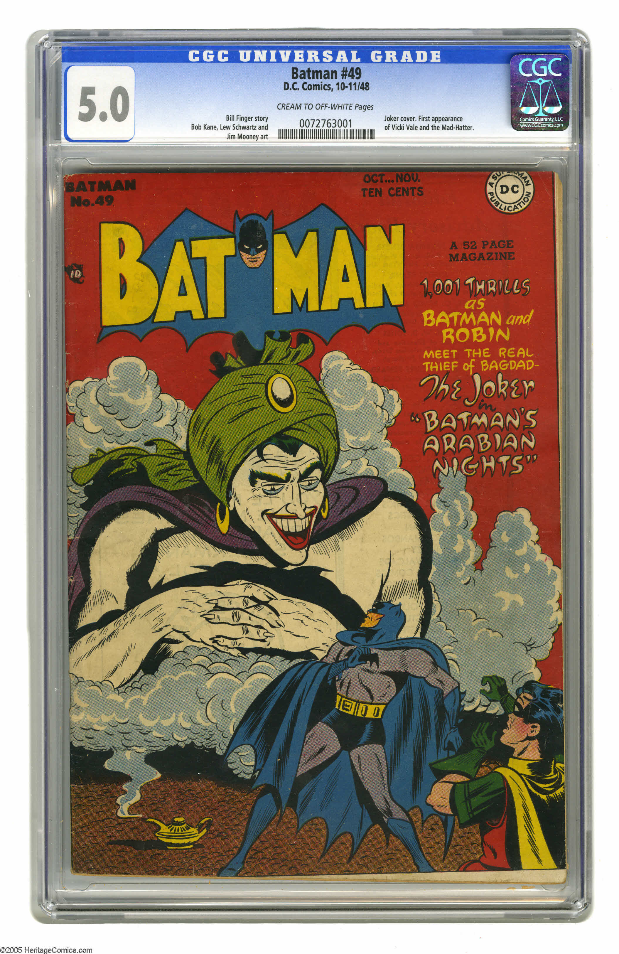 Batman #49 (DC, 1948) CGC VG/FN  Cream to off-white pages. Bill | Lot  #17028 | Heritage Auctions