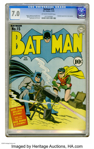 Batman #15 (DC, 1943) CGC FN/VF  Off-white to white pages. Any | Lot  #3032 | Heritage Auctions