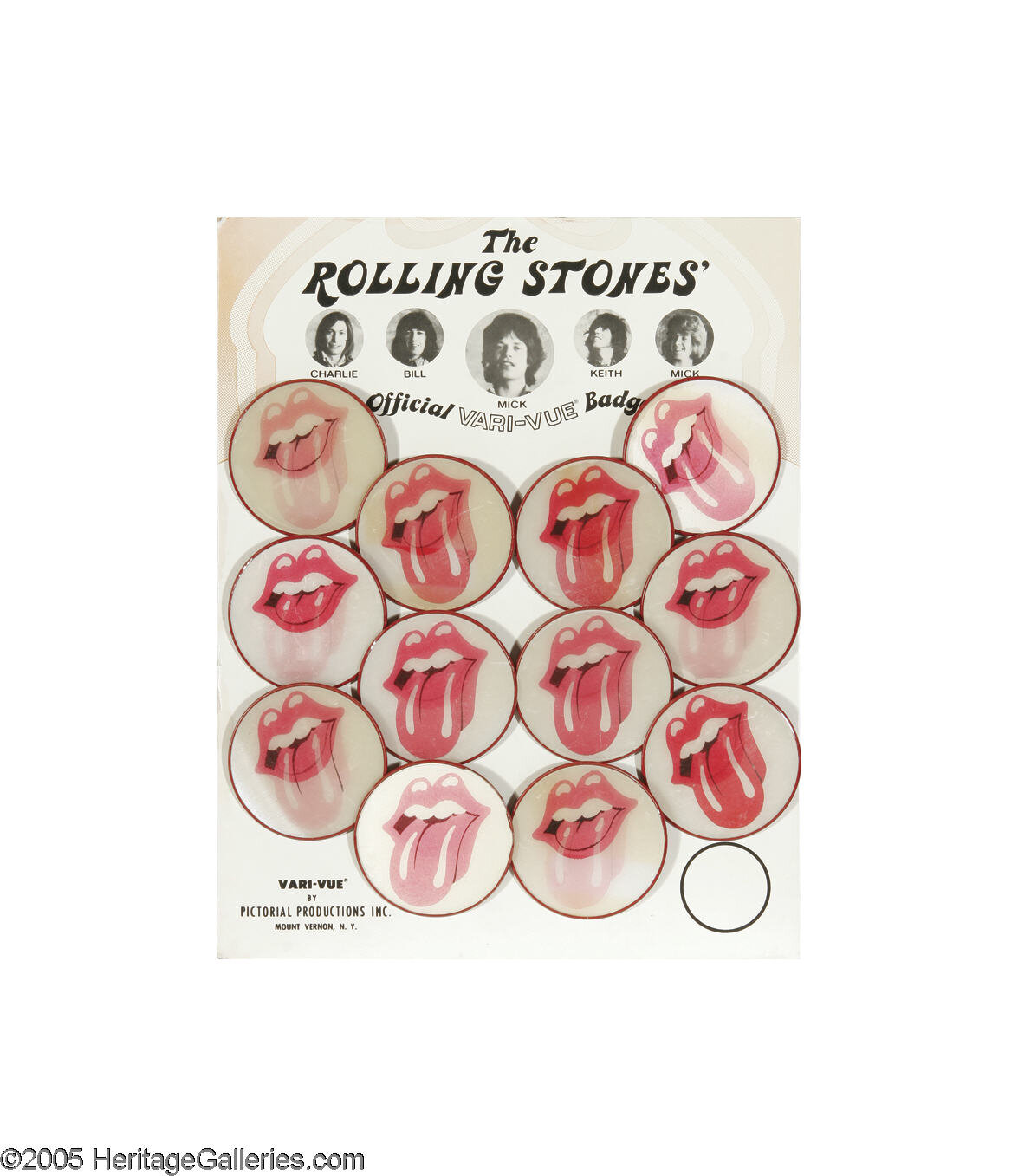 Vintage ROLLING STONES vari vue pinback good