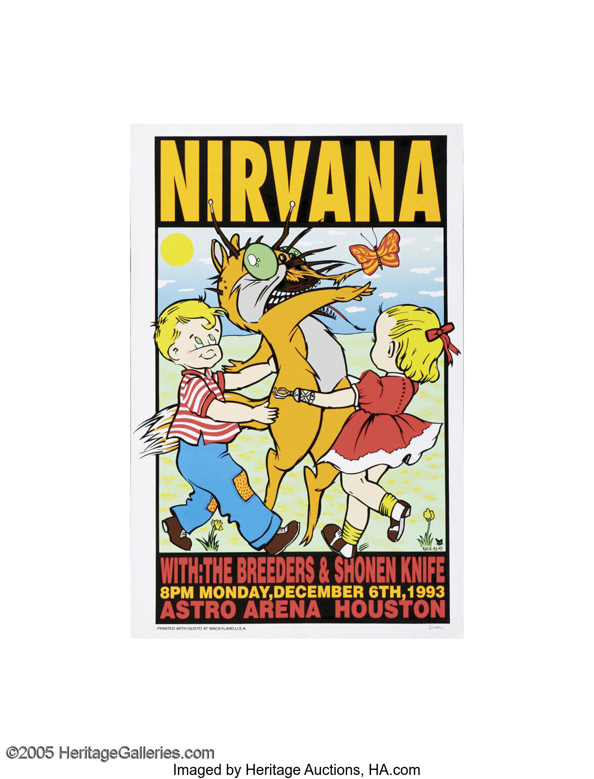 Frank Kozik - Nirvana Concert Poster, Signed by the Artist (1993) | Lot ...
