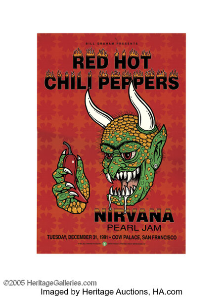 Red Hot Chili Peppers - New Years Eve Concert Poster (Bill Graham