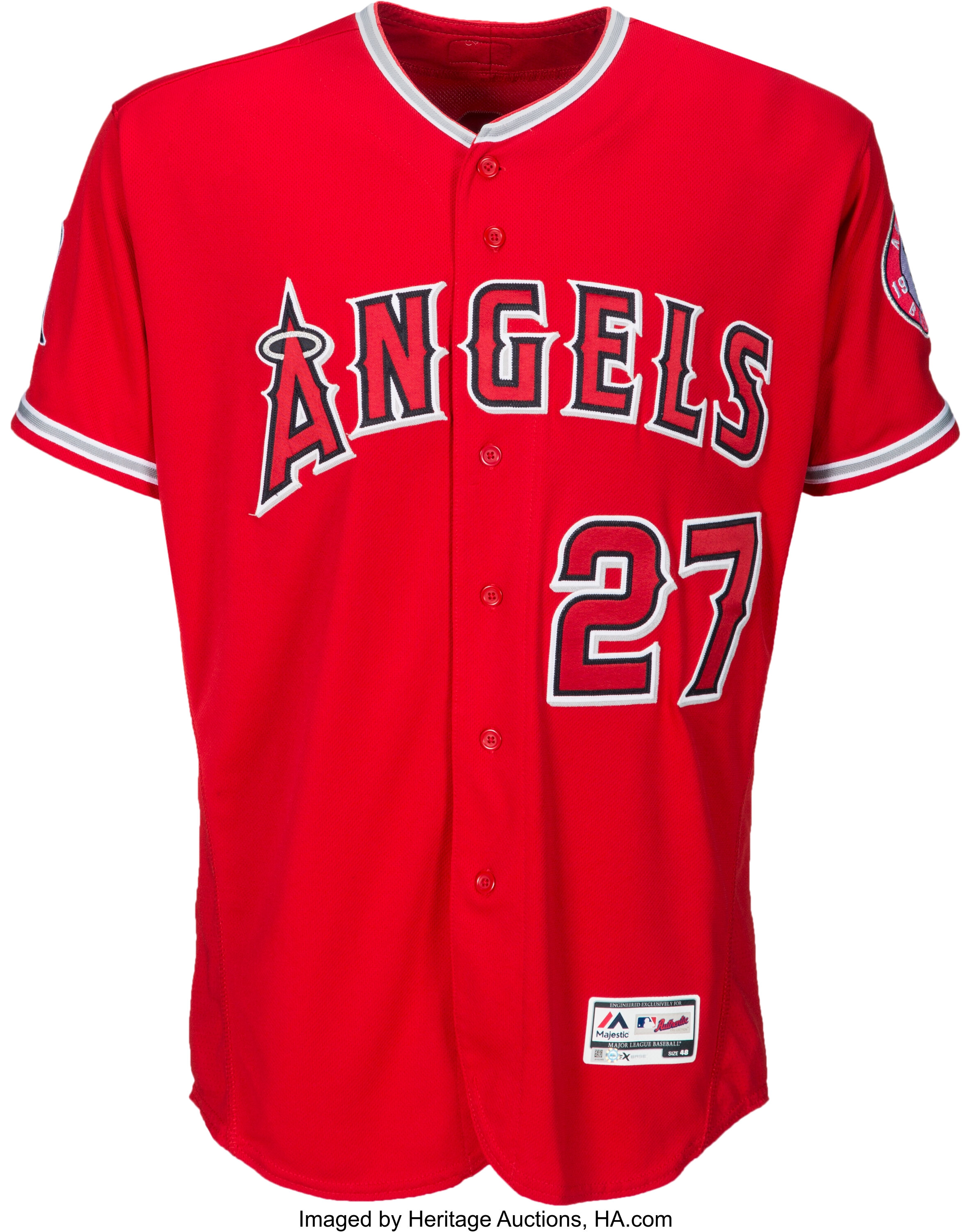 2016 Mike Trout Game Worn Los Angeles Angels of Anaheim Jersey with, Lot  #80083