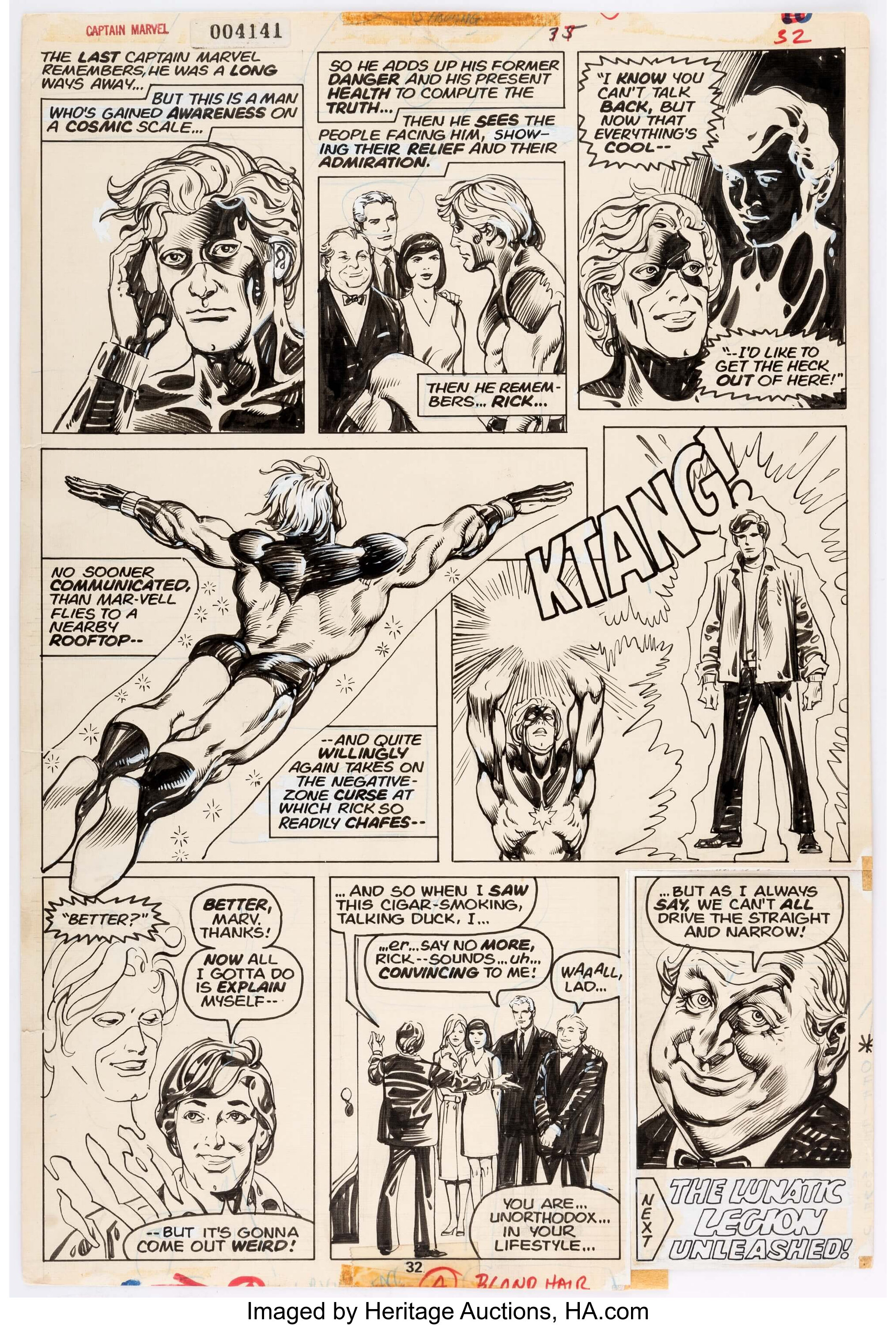 Alfredo Alcala Captain Marvel #35 Story Page 18 Original Art | Lot ...