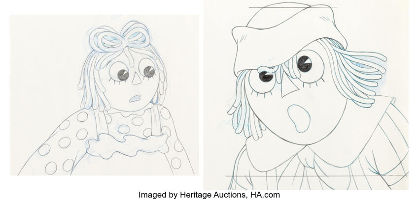 Adventures of Raggedy Ann and Andy! Original production animation cel ...