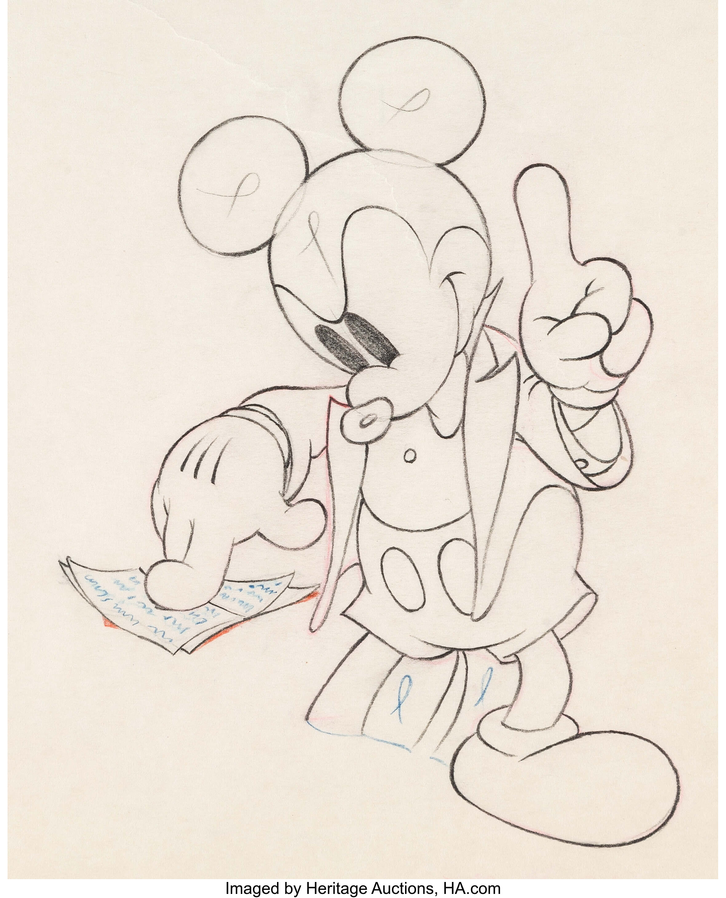 Mickey's Amateurs Mickey Mouse Animation Drawing (Walt Disney, | Lot ...