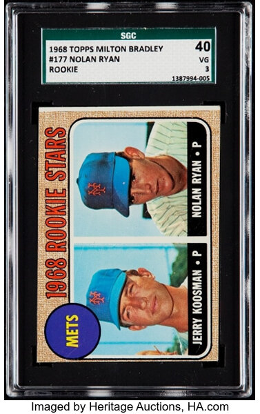 Sold at Auction: 1968 Topps Nolan Ryan Rookie Card