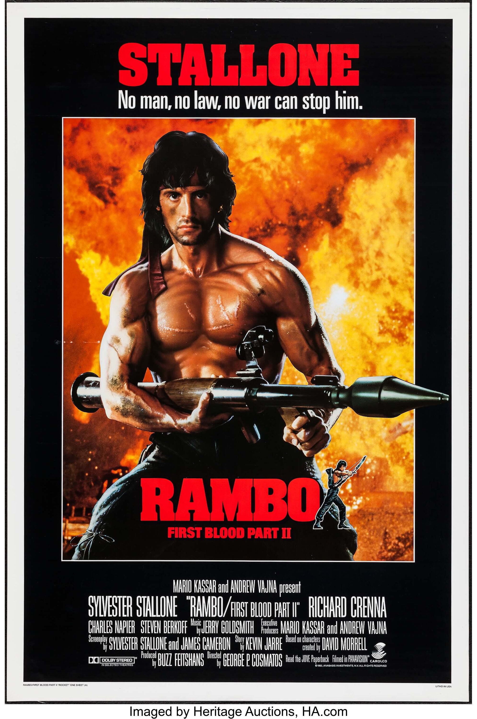 Rambo First Blood Part Ii Tri Star 1985 One Sheet 27 X 41 Lot Heritage Auctions