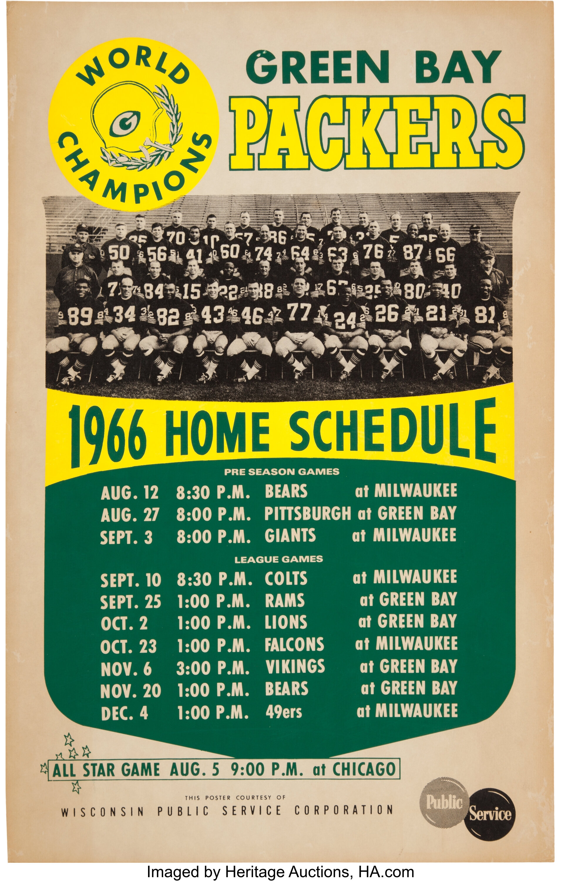 Green Bay Packers Vintage Program 3 Poster