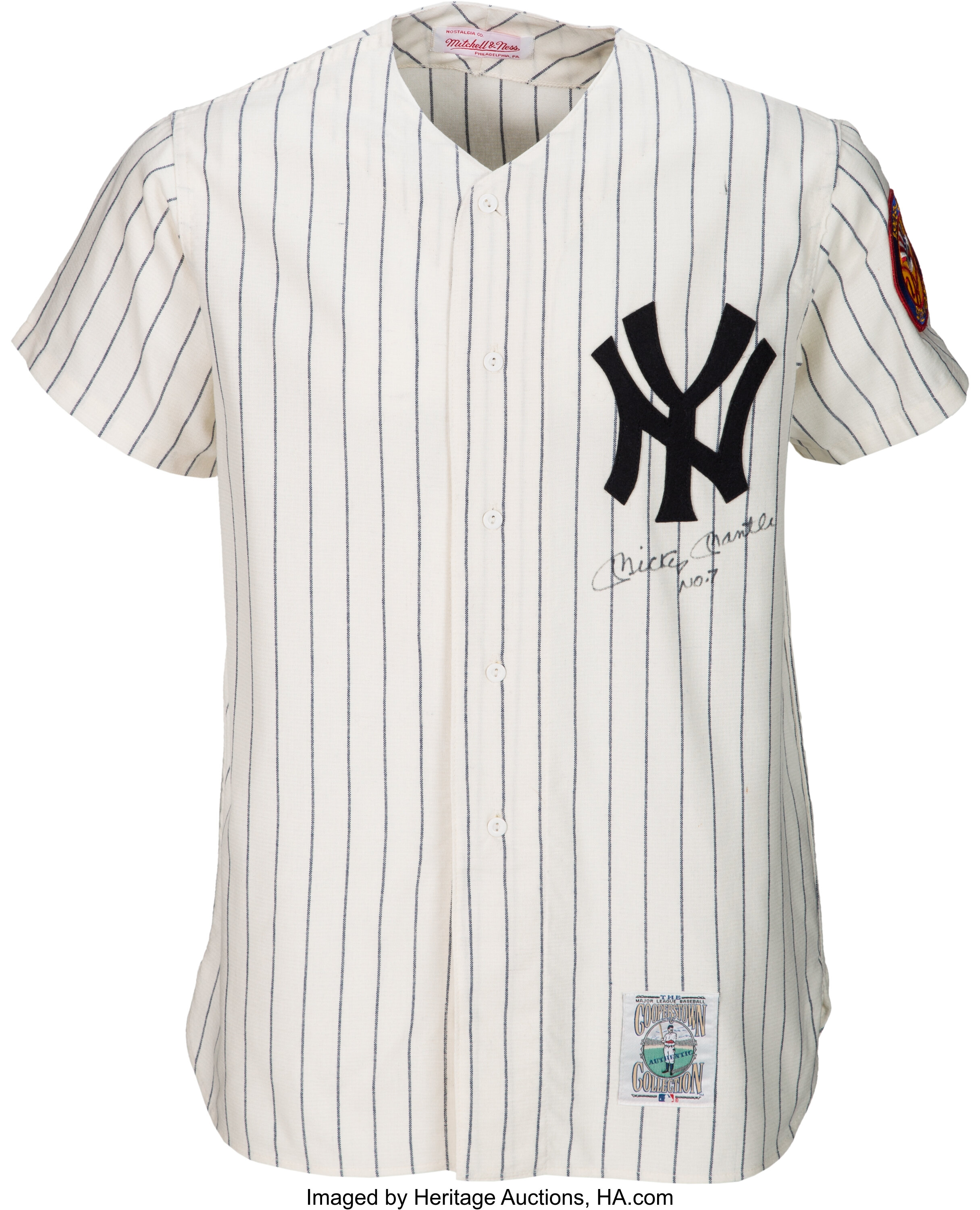 Circa 1990 Mickey Mantle No. 7 Signed New York Yankees Jersey