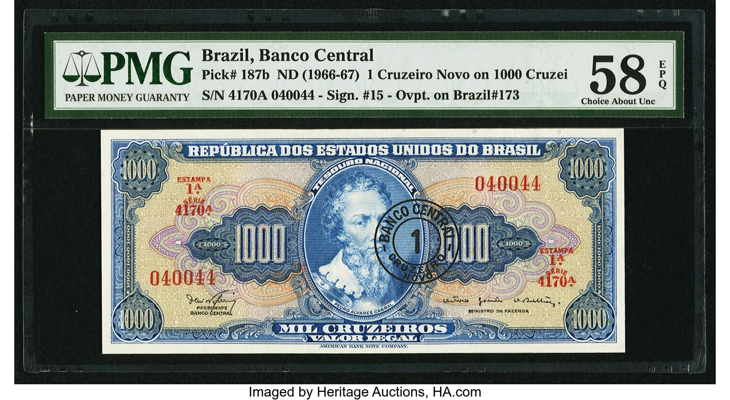 Banco Central Do Brazil 1 Cruzerio - UNC