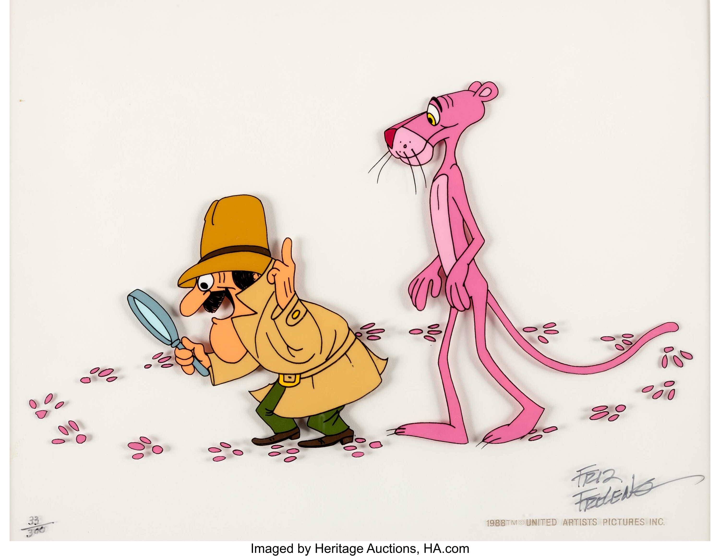 Friz Freleng Pink Panther Original Production Drawing from Olympinks 1980