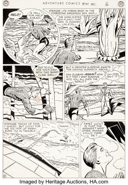 John Daly Adventure Comics 147 Story Page 4 Aquaman Original Art Lot 968 Heritage Auctions