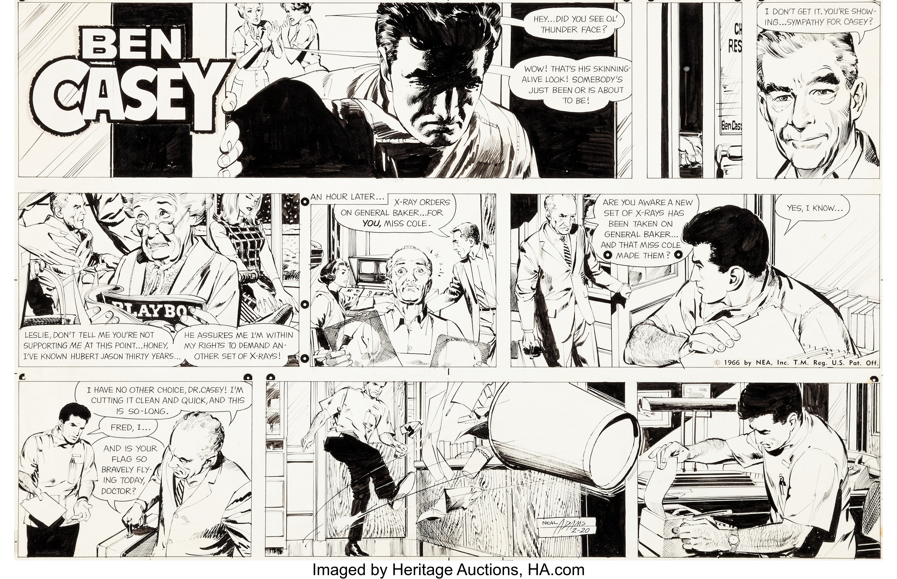 Neal Adams Ben Casey Sunday Comic Strip Original Art dated 2-20-66 | Lot #93402 | Heritage Auctions