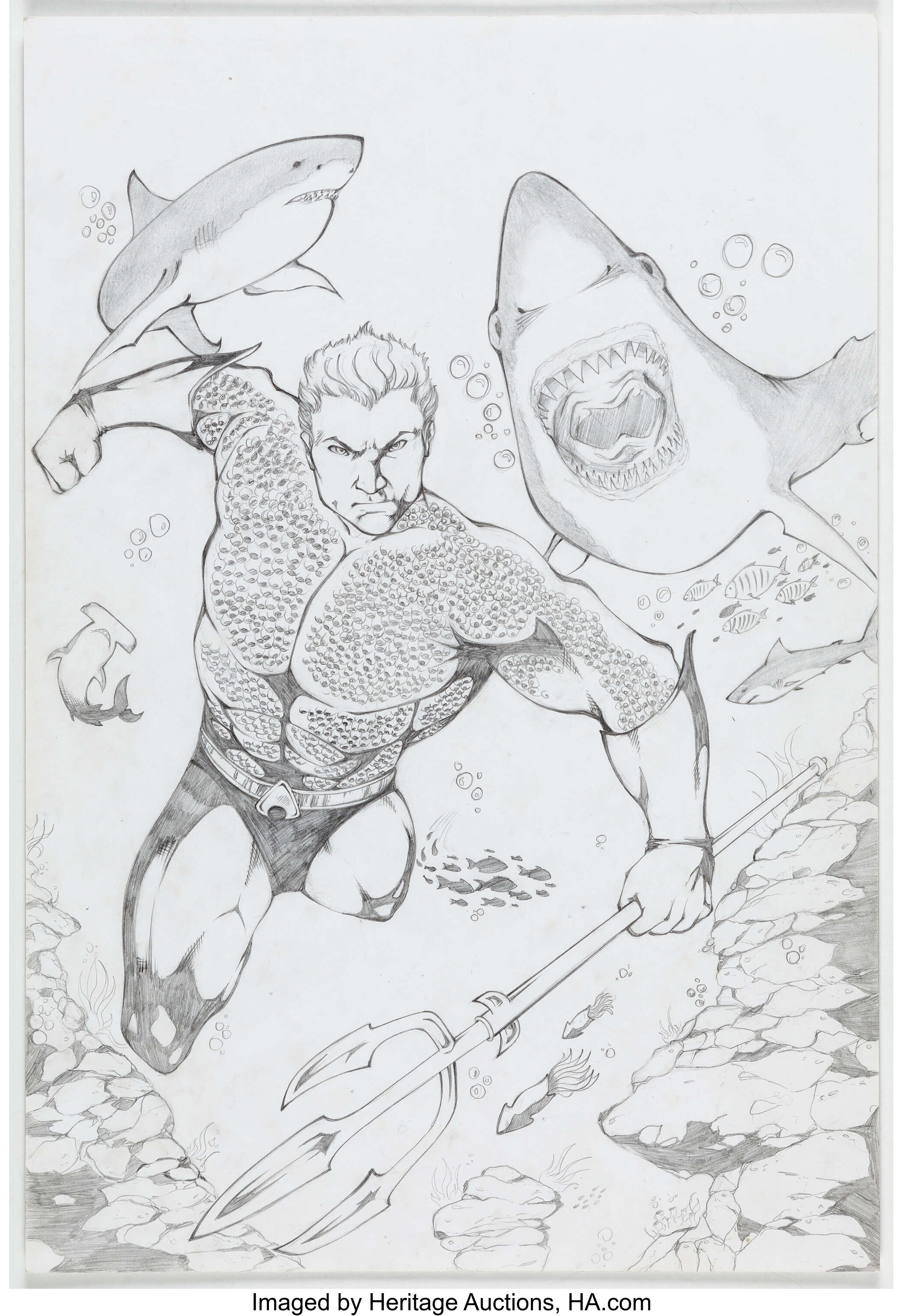 Aquaman Illustration Original Art C 00s Original Comic Art Lot Heritage Auctions