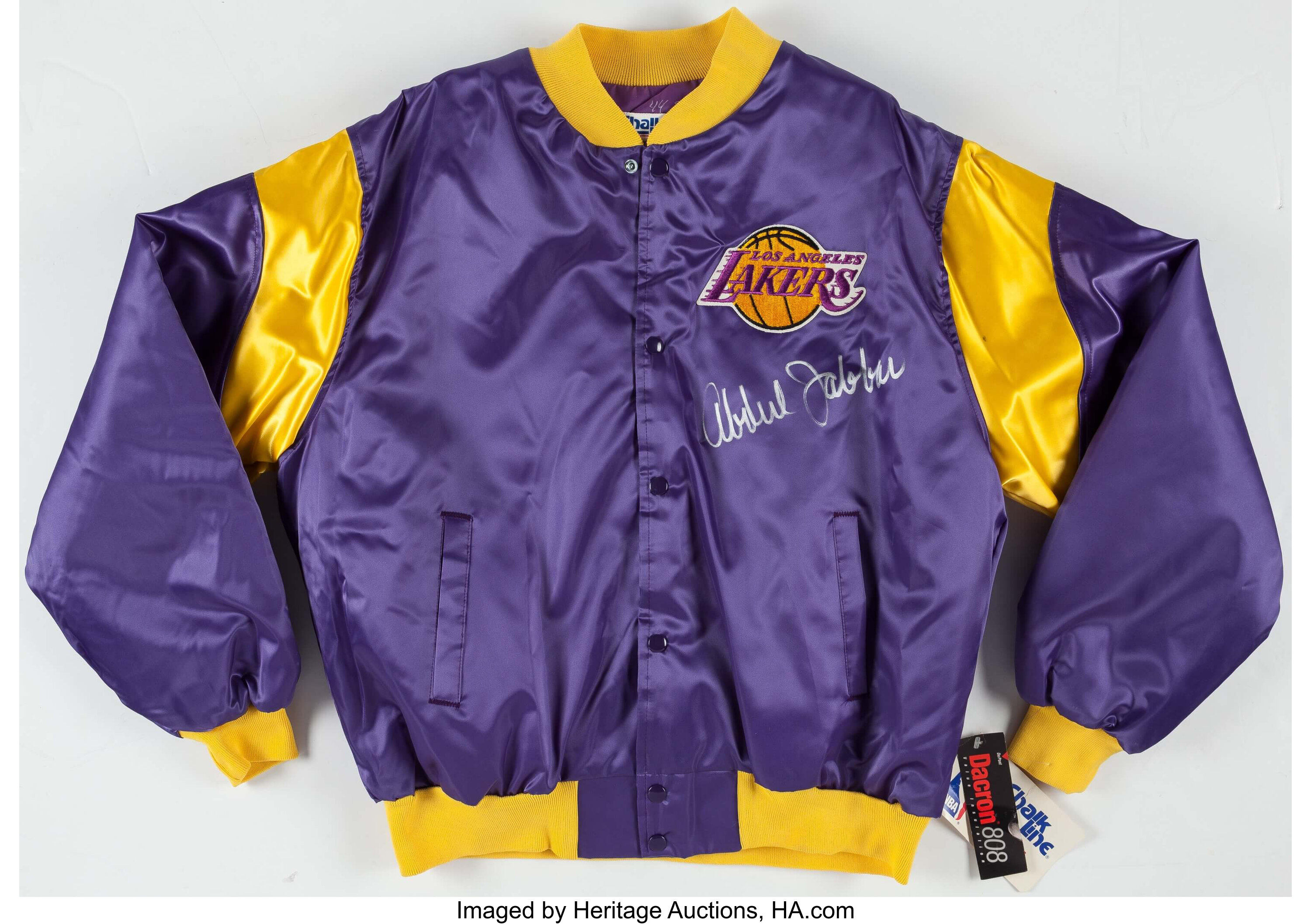 Kareem Abdul-Jabbar Signed Lakers Warm-Up Jacket - CharityStars