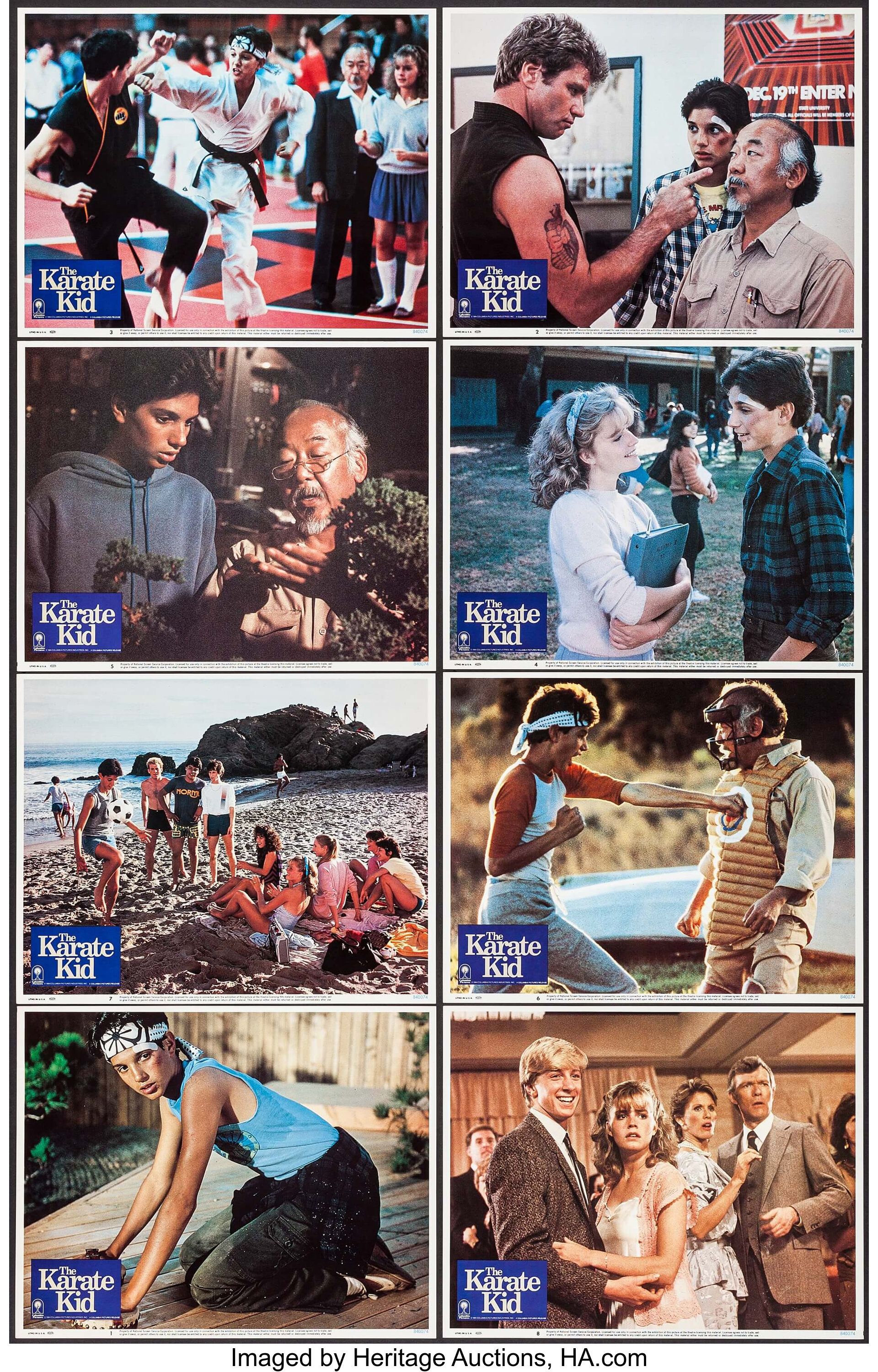 The Karate Kid Columbia 1984 Lobby Card Set Of 8 11 X 14 Lot 51221 Heritage Auctions